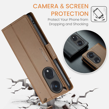 OPPO Reno8 T 5G / A1 Pro 5G Leather Case - RFID Anti-theft, Butterfly Buckle, Litchi Texture, Card Slot & Stand