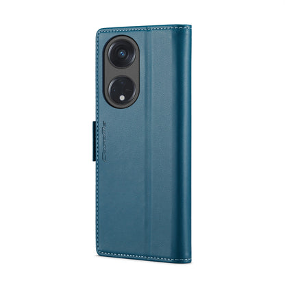 OPPO Reno8 T 5G / A1 Pro 5G Leather Case - RFID Anti-theft, Butterfly Buckle, Litchi Texture, Card Slot & Stand