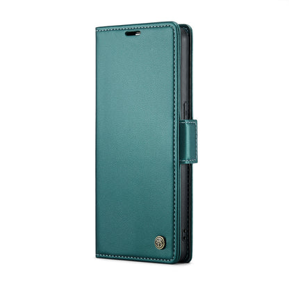 OPPO Reno8 5G Leather Case - RFID Anti-theft, Butterfly Buckle, Litchi Texture, Card Slot & Stand