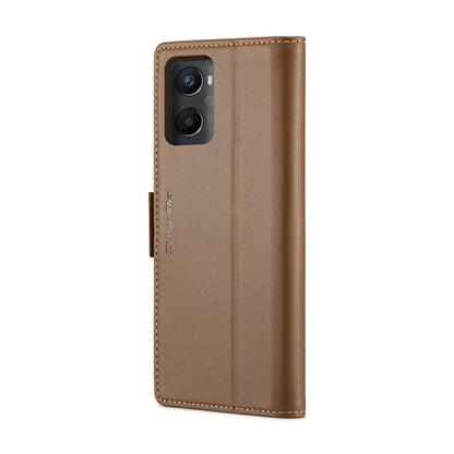 OPPO A96 4G / A36 4G / K10 4G / A76 4G Leather Case - RFID Anti-theft, Butterfly Buckle, Litchi Texture, Card Slot & Stand