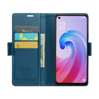 OPPO A96 4G / A36 4G / K10 4G / A76 4G Leather Case - RFID Anti-theft, Butterfly Buckle, Litchi Texture, Card Slot & Stand