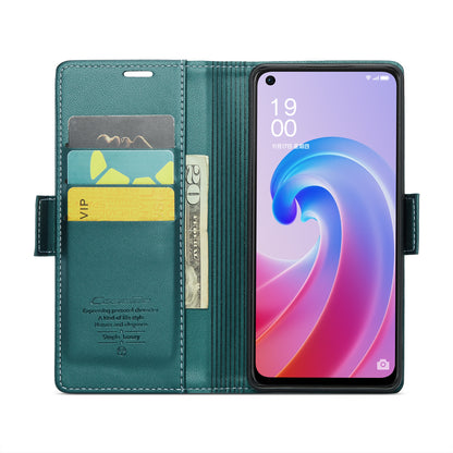 OPPO A96 4G / A36 4G / K10 4G / A76 4G Leather Case - RFID Anti-theft, Butterfly Buckle, Litchi Texture, Card Slot & Stand