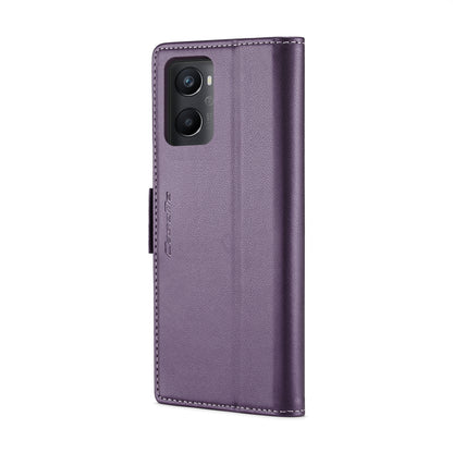 OPPO A96 4G / A36 4G / K10 4G / A76 4G Leather Case - RFID Anti-theft, Butterfly Buckle, Litchi Texture, Card Slot & Stand