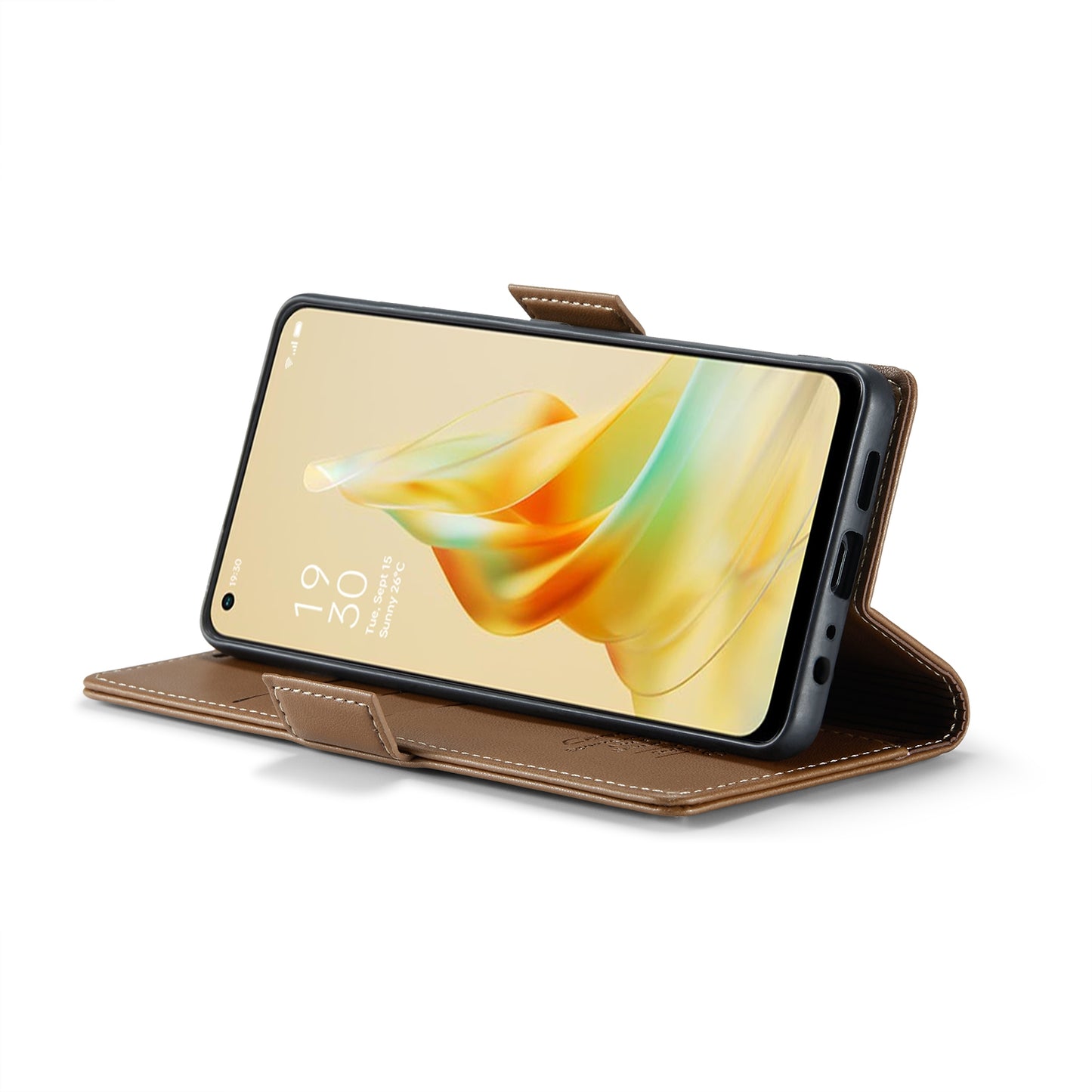 OPPO Reno8 T 4G Leather Case - RFID Anti-theft, Butterfly Buckle, Litchi Texture, Card Slot & Stand