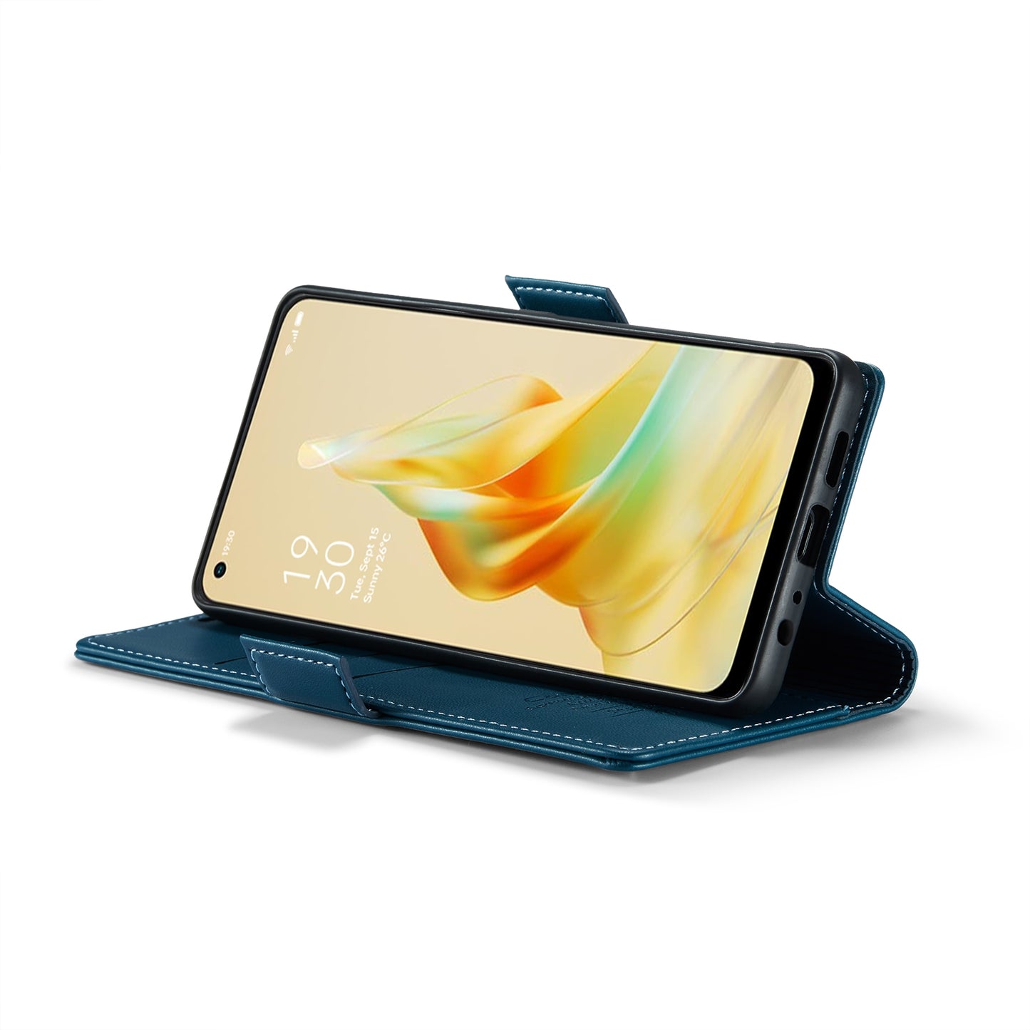 OPPO Reno8 T 4G Leather Case - RFID Anti-theft, Butterfly Buckle, Litchi Texture, Card Slot & Stand