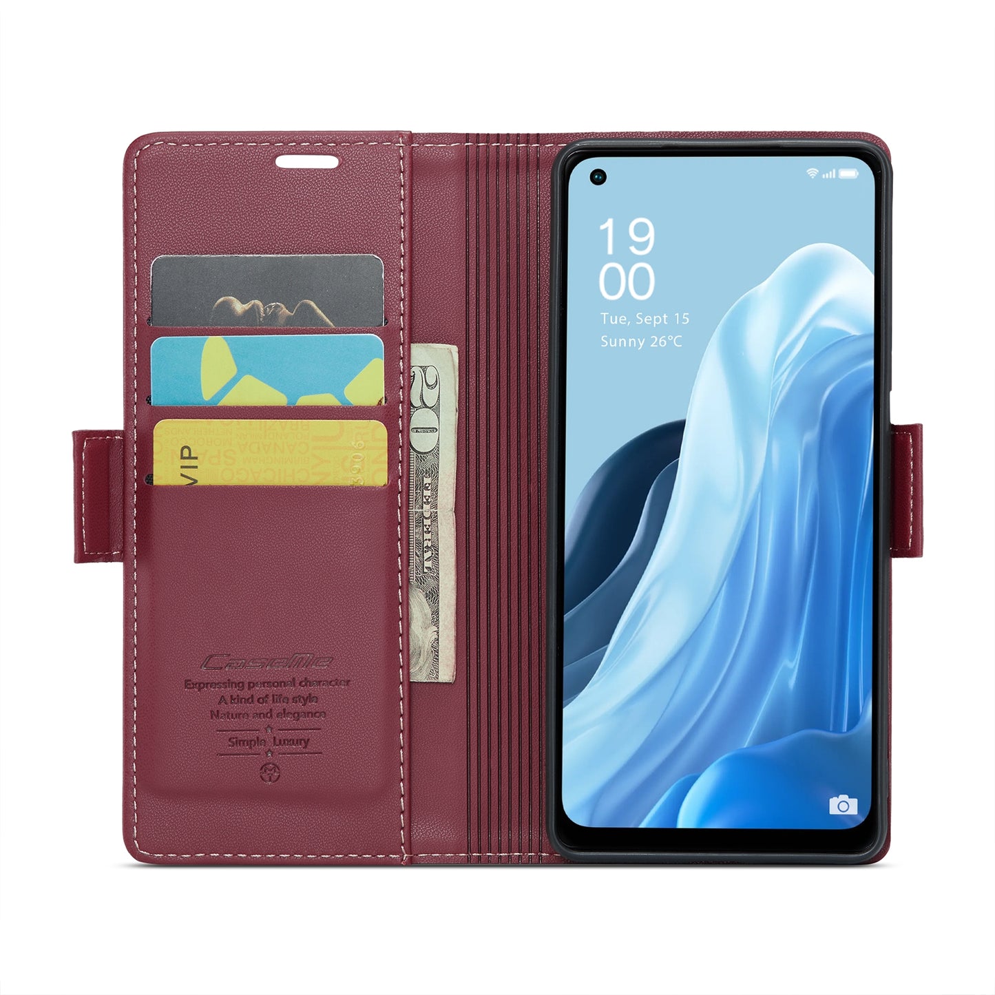 OPPO Reno7 4G / F21 Pro 4G / Reno8 4G Leather Case - RFID Anti-theft, Butterfly Buckle, Litchi Texture, Card Slot & Stand