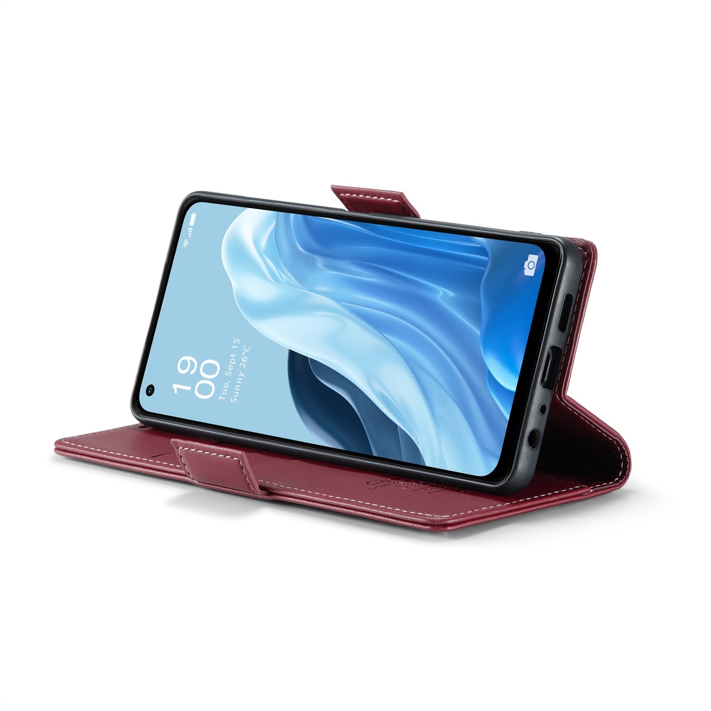 OPPO Reno7 4G / F21 Pro 4G / Reno8 4G Leather Case - RFID Anti-theft, Butterfly Buckle, Litchi Texture, Card Slot & Stand