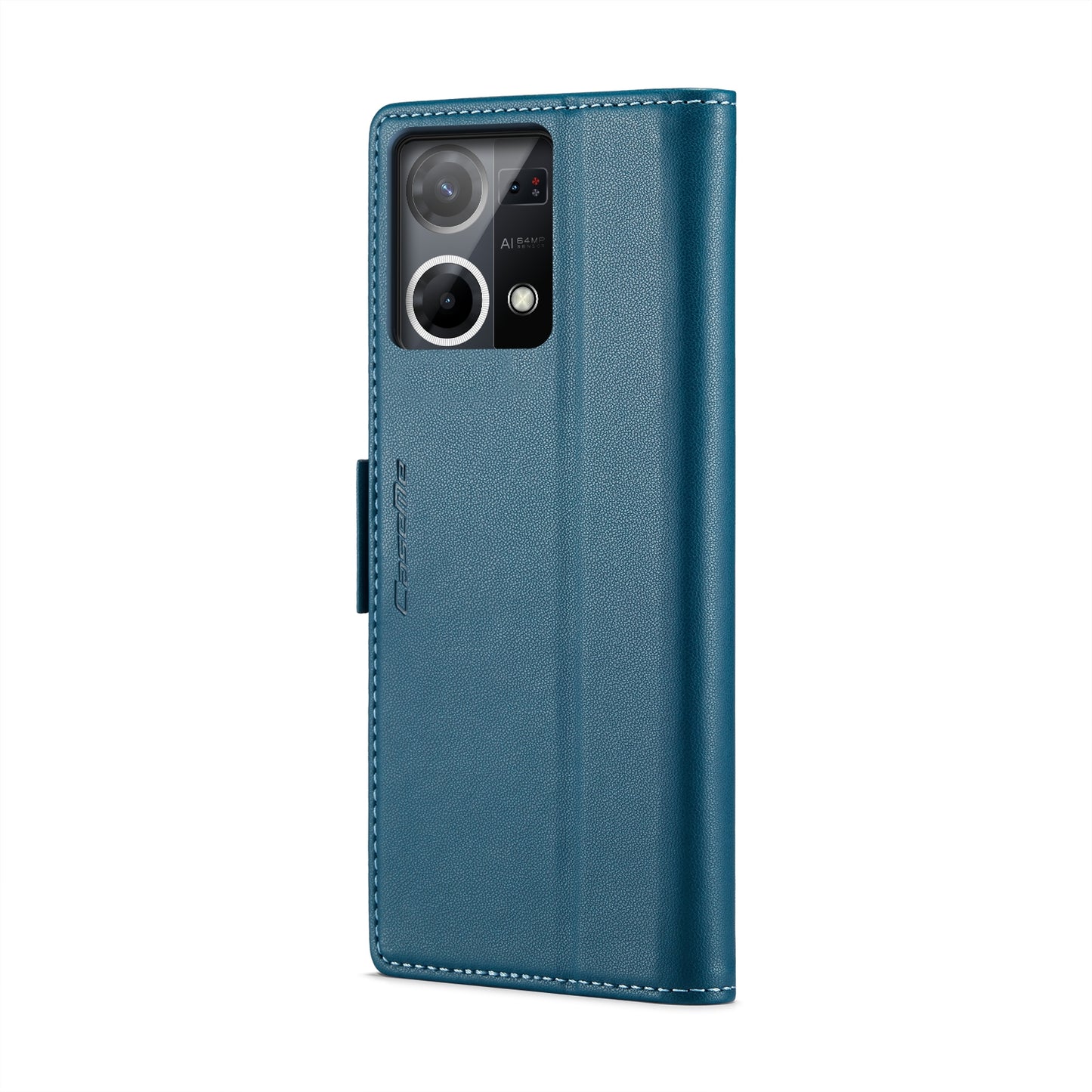 OPPO Reno7 4G / F21 Pro 4G / Reno8 4G Leather Case - RFID Anti-theft, Butterfly Buckle, Litchi Texture, Card Slot & Stand