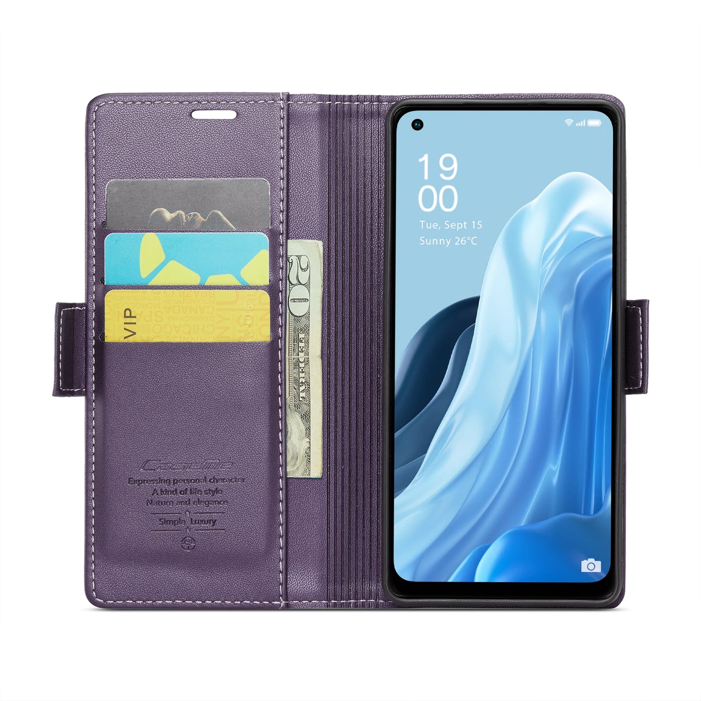 OPPO Reno7 4G / F21 Pro 4G / Reno8 4G Leather Case - RFID Anti-theft, Butterfly Buckle, Litchi Texture, Card Slot & Stand