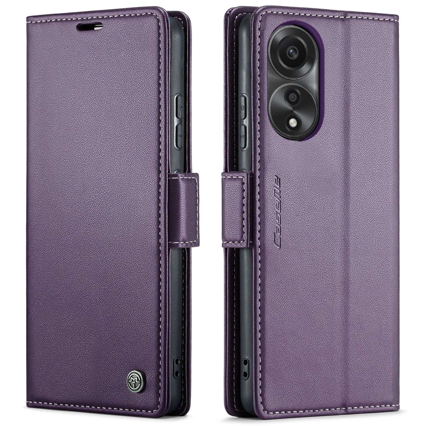 OPPO A78 4G Leather Case - RFID Anti-theft, Butterfly Buckle, Litchi Texture, Card Slot & Stand