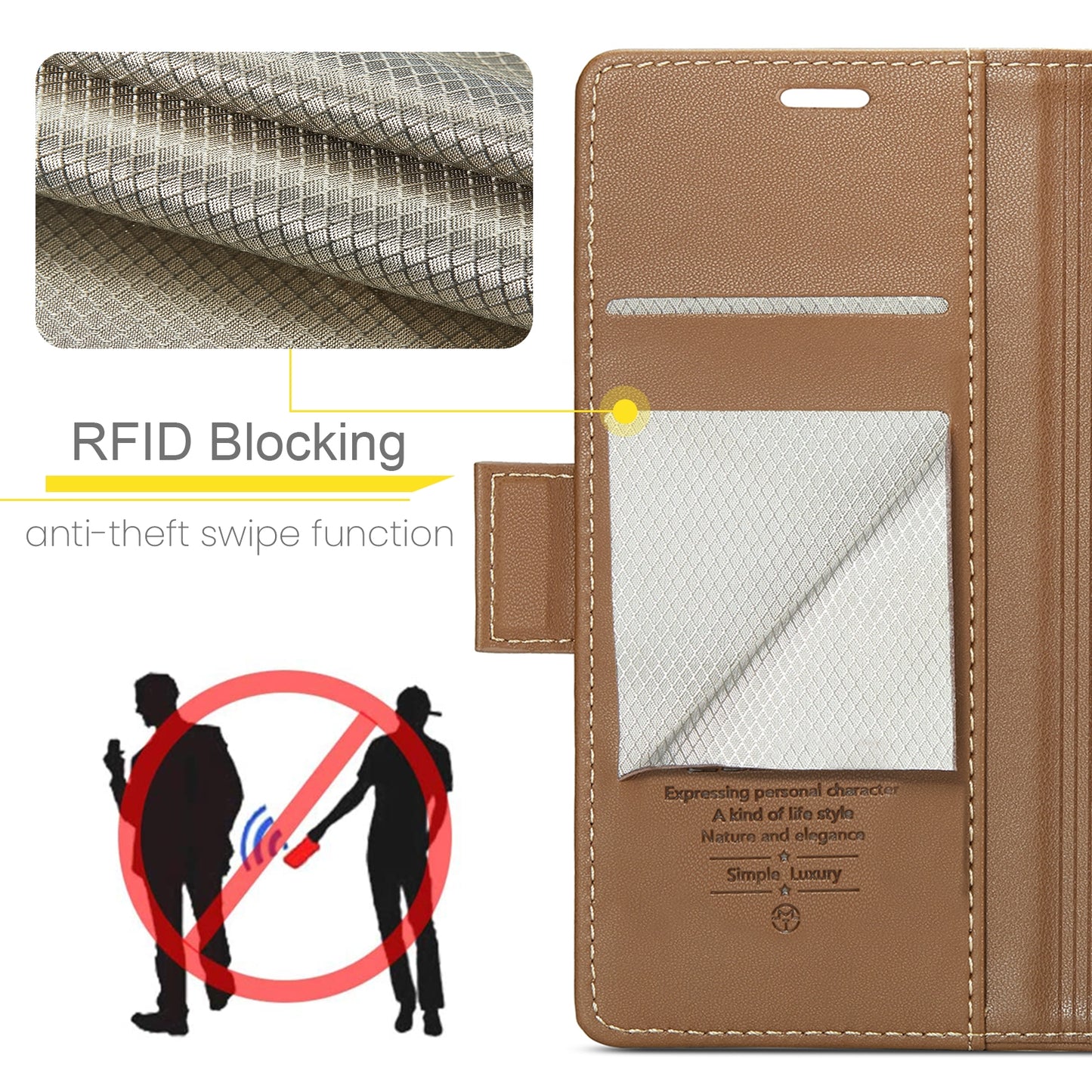 OPPO Reno10 5G／Reno10 Pro Leather Case - RFID Anti-theft, Butterfly Buckle, Litchi Texture, Card Slot & Stand