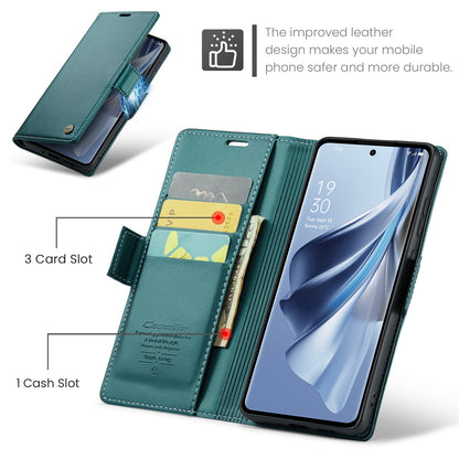 OPPO Reno10 5G／Reno10 Pro Leather Case - RFID Anti-theft, Butterfly Buckle, Litchi Texture, Card Slot & Stand