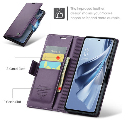 OPPO Reno10 5G／Reno10 Pro Leather Case - RFID Anti-theft, Butterfly Buckle, Litchi Texture, Card Slot & Stand