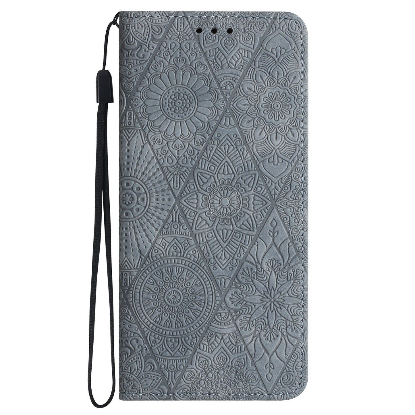 Samsung Galaxy A22 5G Embossed Leather Case with Card Holder & Stand