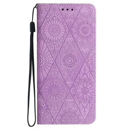 Samsung Galaxy S10 Embossed Leather Case with Card Holder & Stand