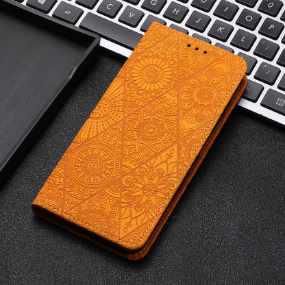 iPhone 15 Plus Ethnic Embossed Adsorption Leather Phone Case