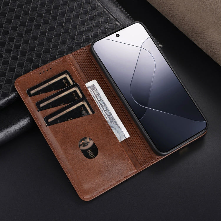 Xiaomi 14 Leather Wallet Case with Card Holder & Magnetic Closure