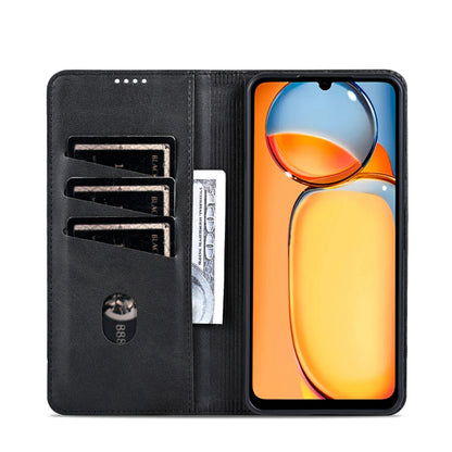 Xiaomi Redmi 13C/Poco C65 Leather Wallet Case with Card Holder & Magnetic Closure