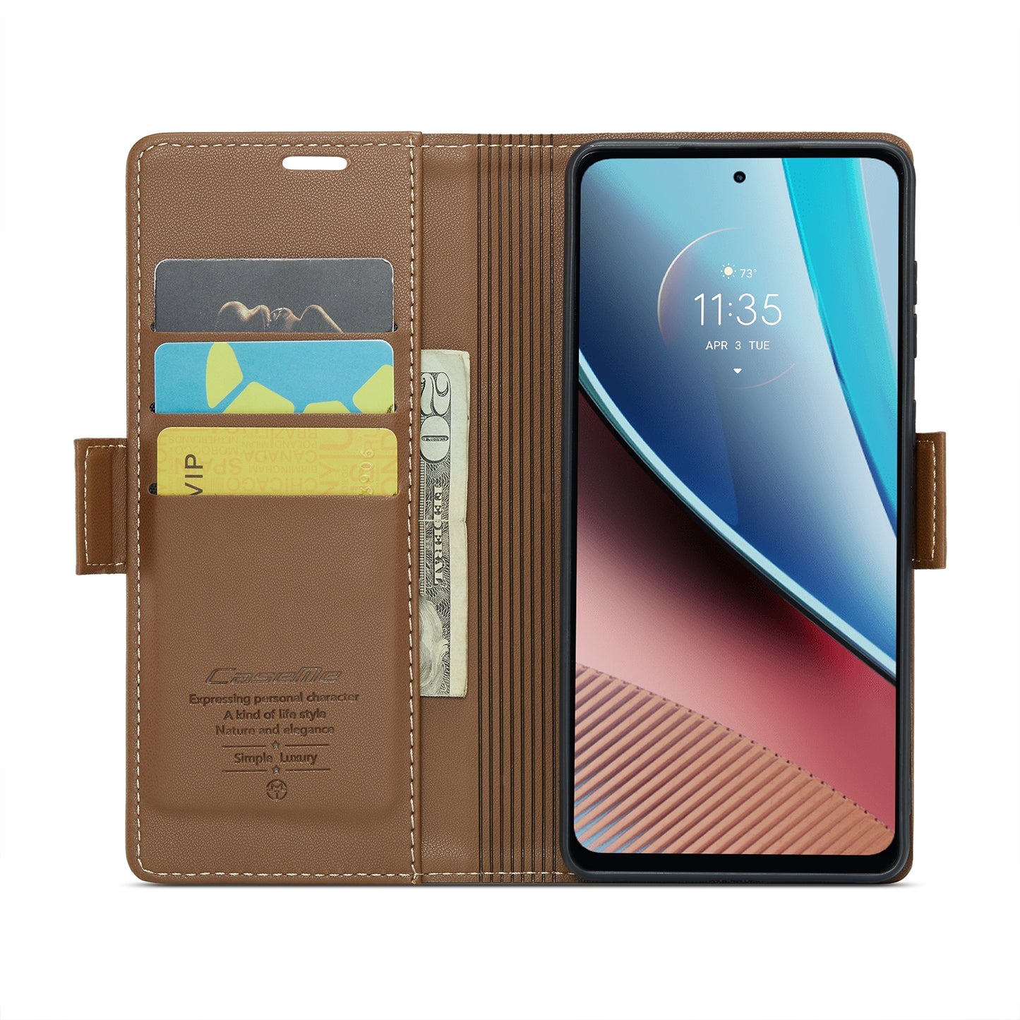 Motorola Moto G Stylus 5G 2023 Case - RFID Anti-Theft Litchi Texture Leather Wallet with Stand and Card Slots