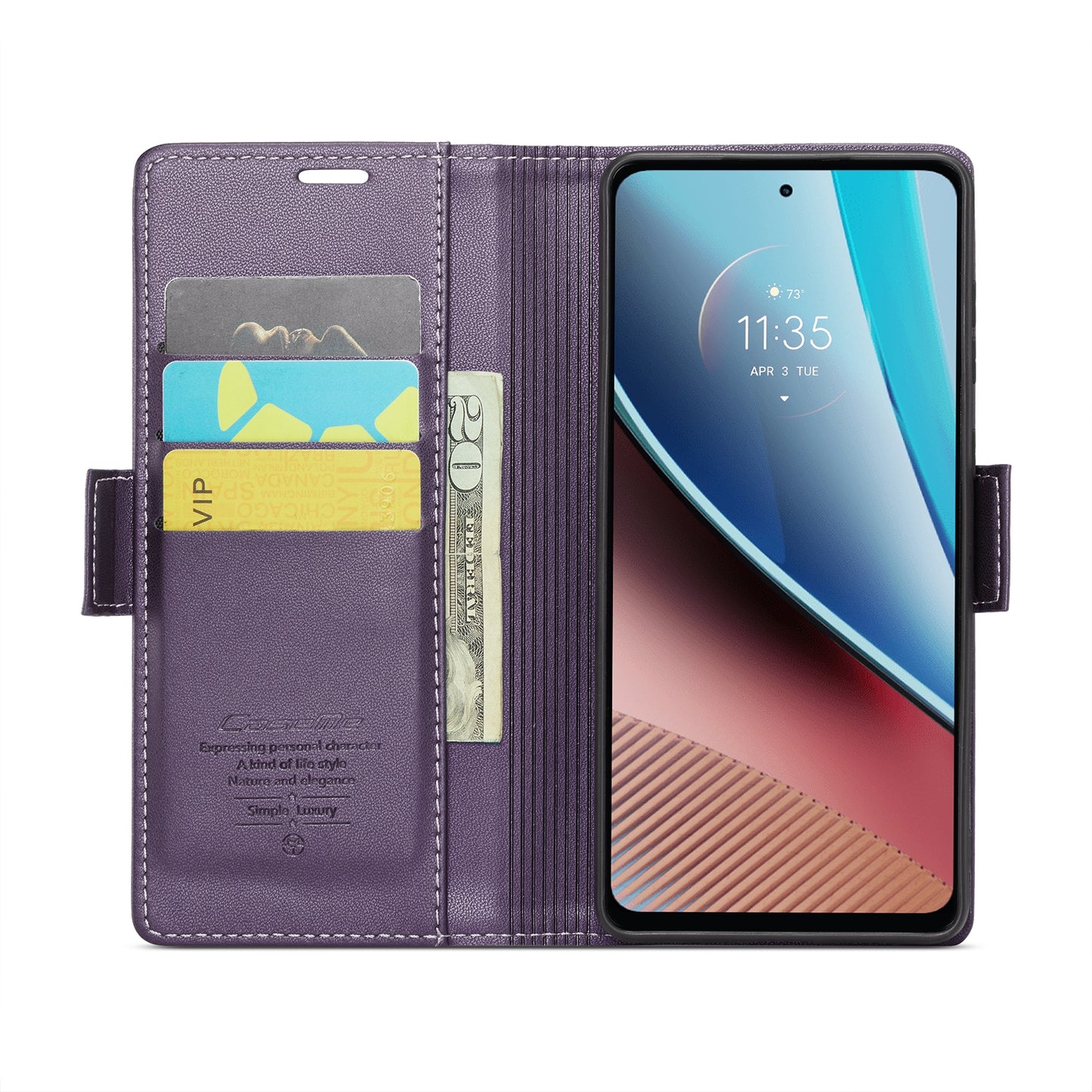 Motorola Moto G Stylus 5G 2023 Case - RFID Anti-Theft Litchi Texture Leather Wallet with Stand and Card Slots