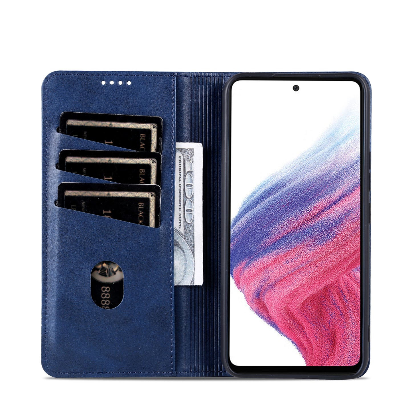 Samsung Galaxy A55 5G Leather Wallet Case with Card Holder & Magnetic Closure