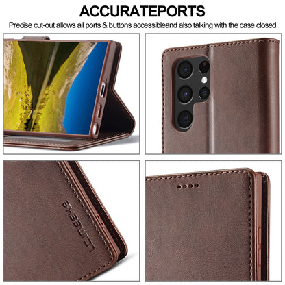 Samsung Galaxy S24 Ultra 5G Calf Texture Leather Case – Elegant & Durable Protection