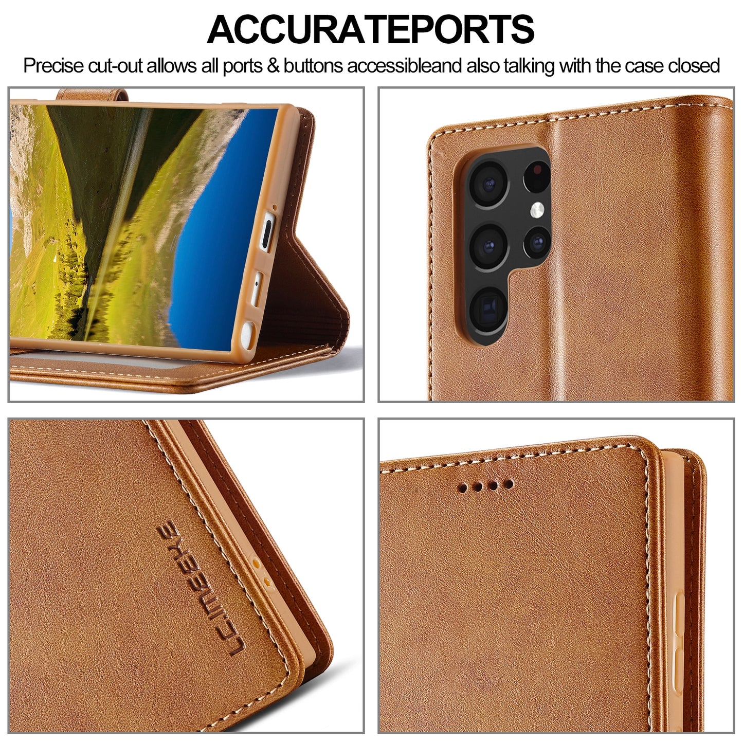 Samsung Galaxy S24 Ultra 5G Calf Texture Leather Case – Elegant & Durable Protection