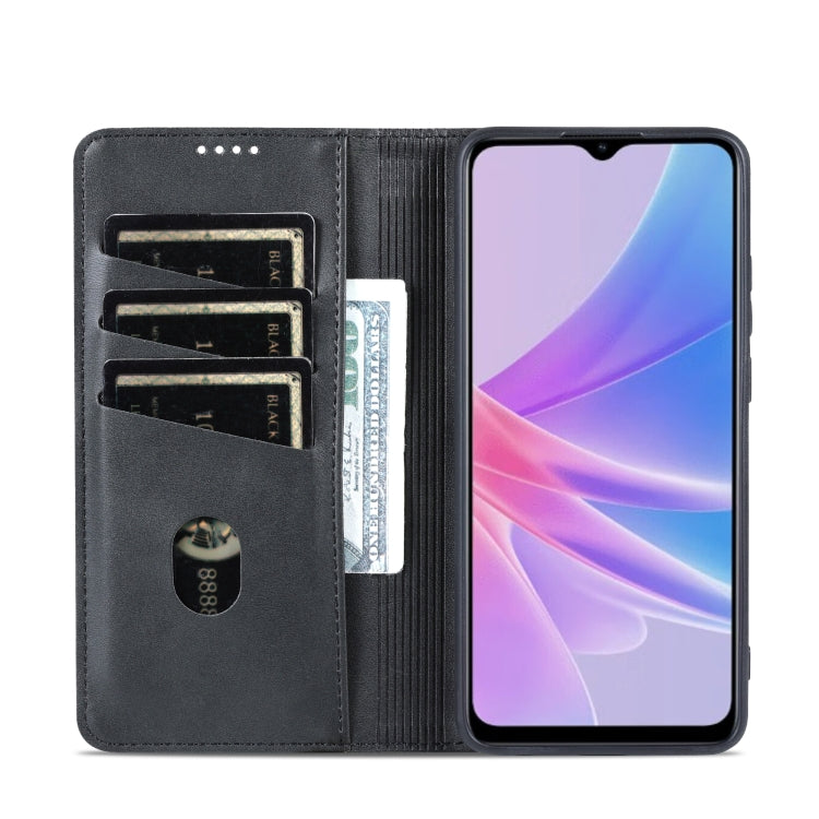 OPPO A78 4G Leather Wallet Case with Card Holder & Magnetic Closure