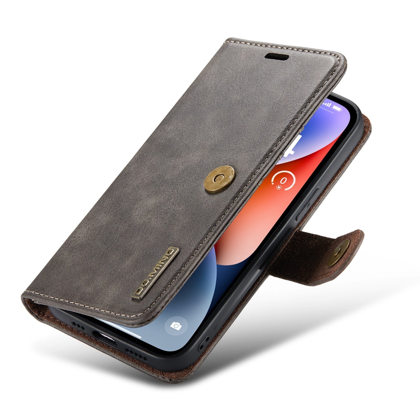 iPhone 15 Plus Leather Wallet Case - Detachable & Magnetic - Card Slots