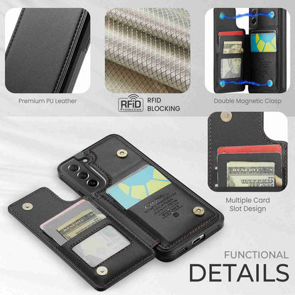 Samsung Galaxy S21 FE 5G CaseMe C22 Card Slots Holder RFID Anti-theft Phone Case