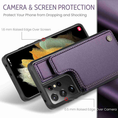 Samsung Galaxy S21 Ultra 5G CaseMe C22 Card Slots Holder RFID Anti-theft Phone Case