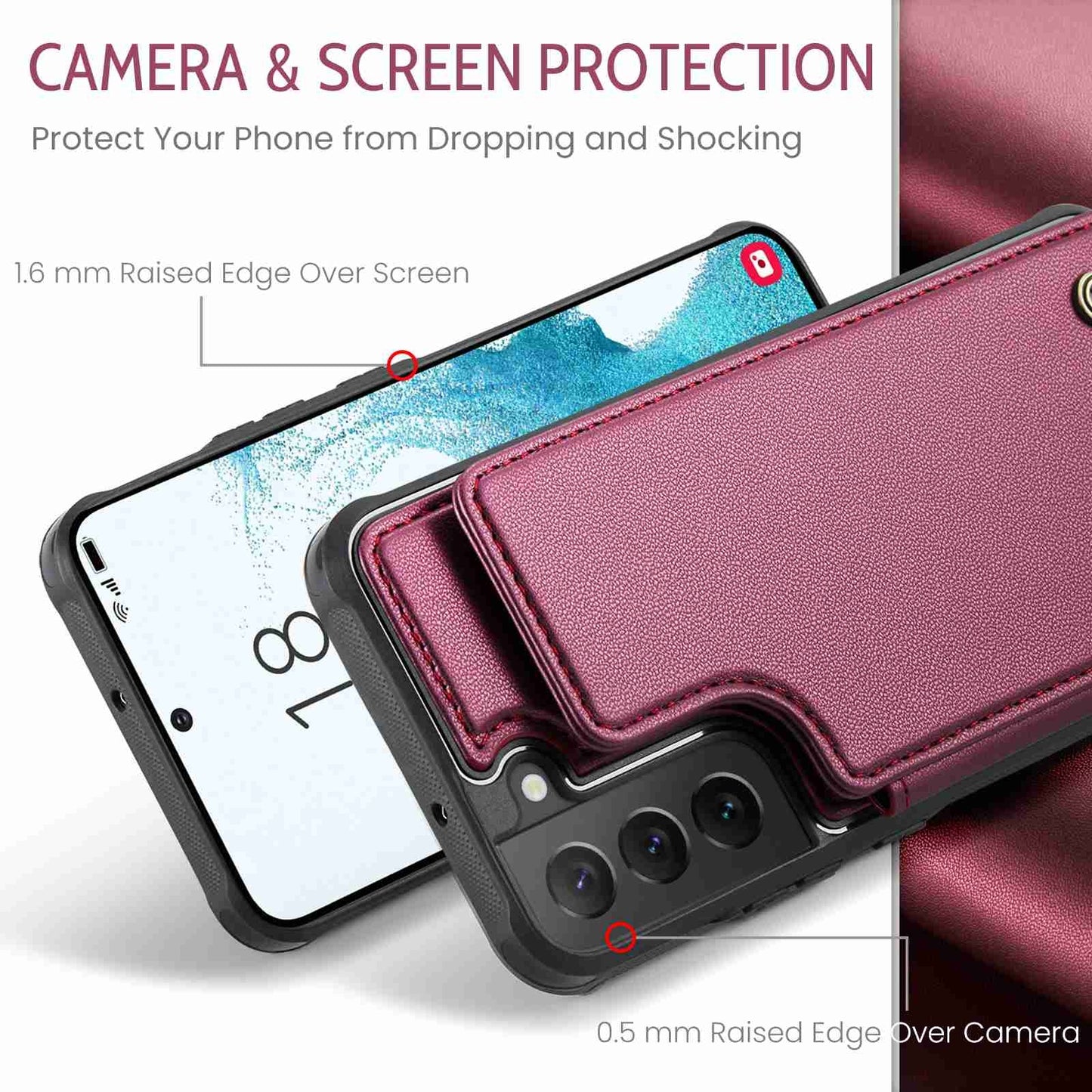 Samsung Galaxy S22 5G CaseMe C22 Card Slots Holder RFID Anti-theft Phone Case