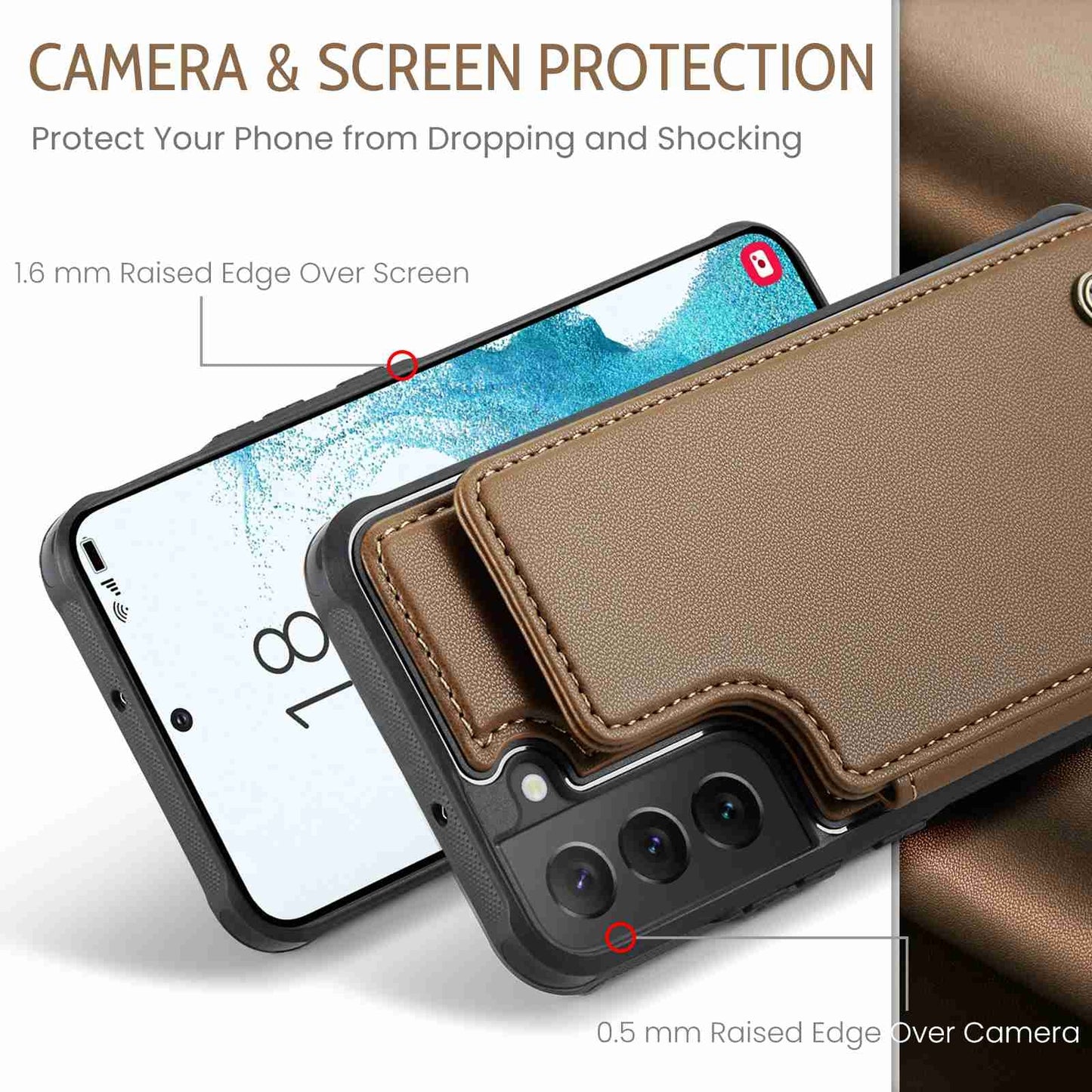 Samsung Galaxy S22 5G CaseMe C22 Card Slots Holder RFID Anti-theft Phone Case