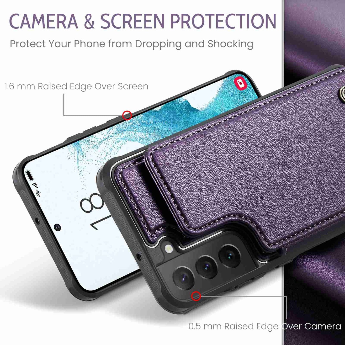 Samsung Galaxy S22 5G CaseMe C22 Card Slots Holder RFID Anti-theft Phone Case