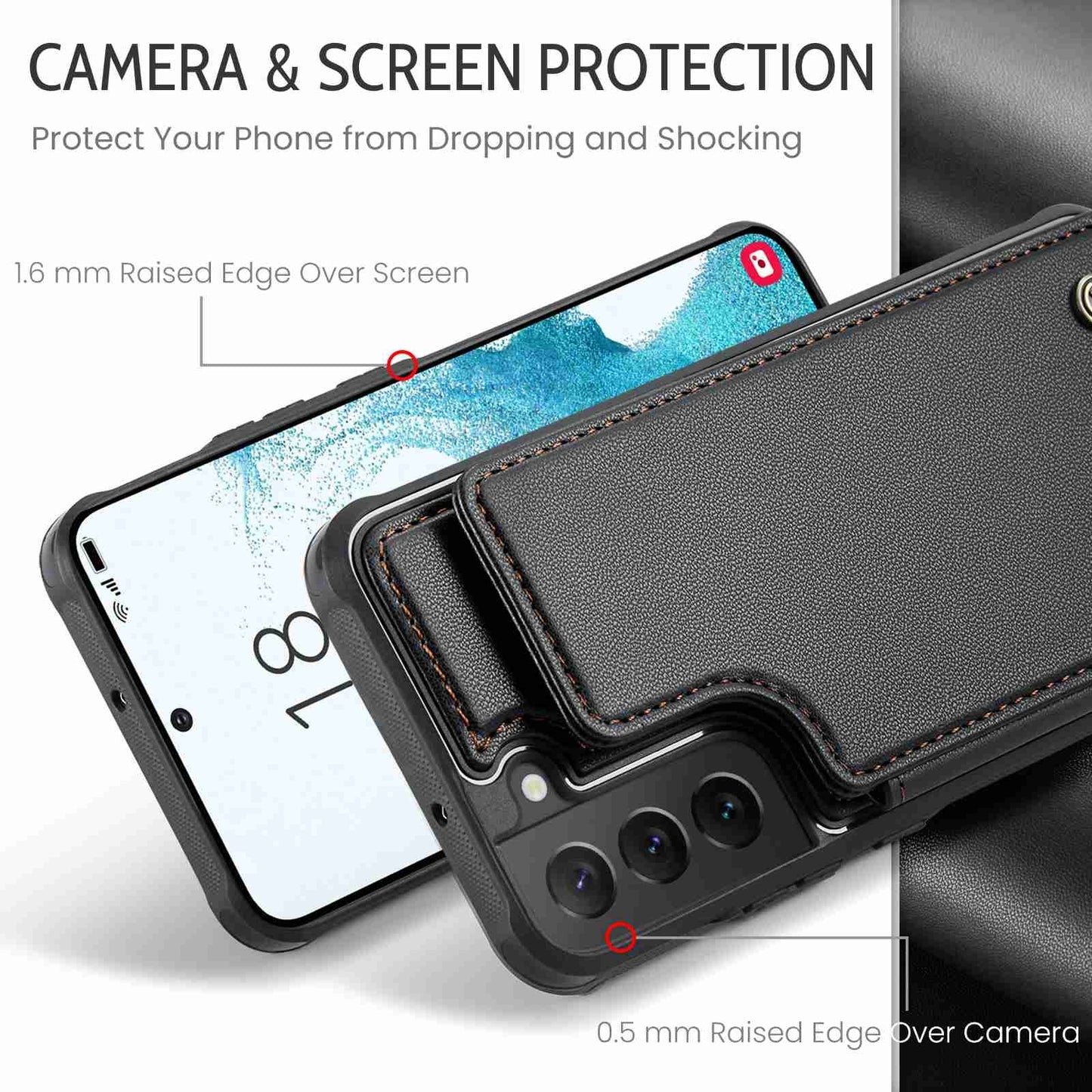 Samsung Galaxy S22 5G CaseMe C22 Card Slots Holder RFID Anti-theft Phone Case