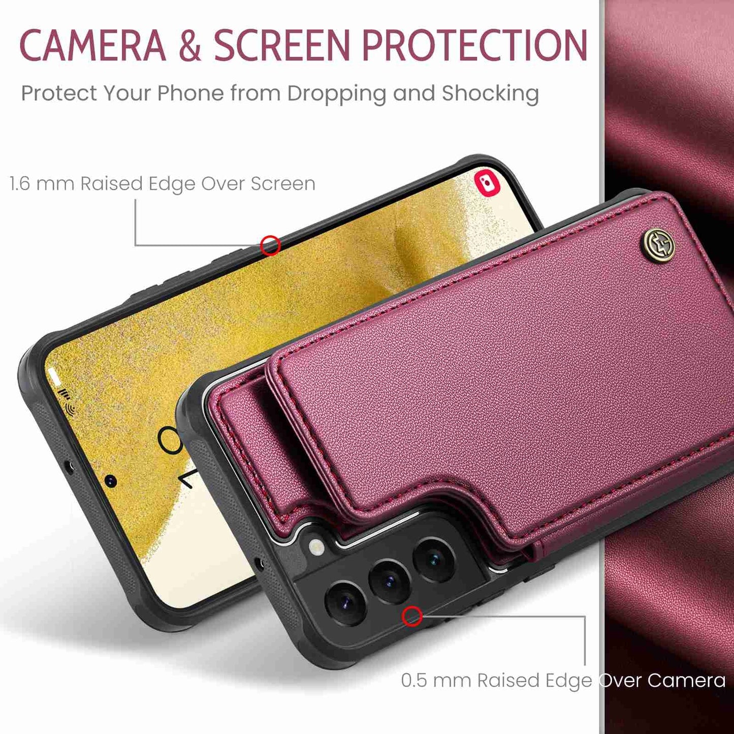 Samsung Galaxy S22+ 5G CaseMe C22 Card Slots Holder RFID Anti-theft Phone Case