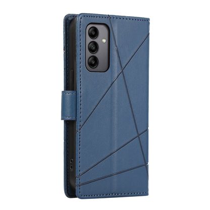 Samsung Galaxy A05s Genuine Leather Texture Embossed Line Phone Case with Card Wallet & Kickstand