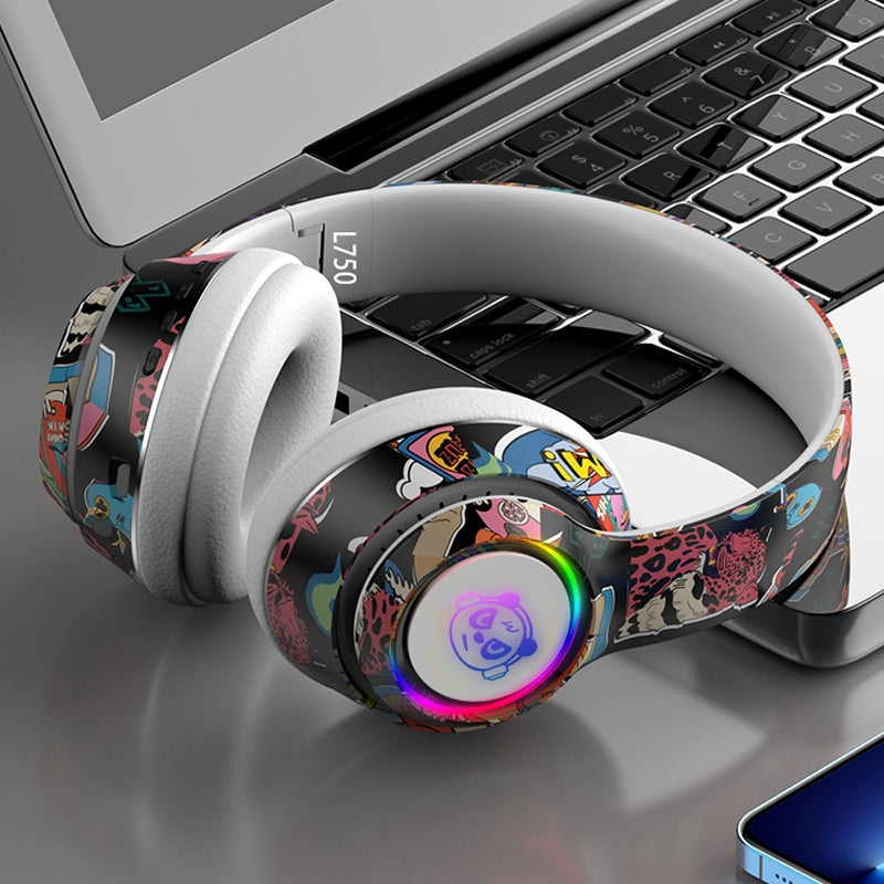 L750 3-in-1 RGB Graffiti Pattern Wireless Gaming Noise Reduction Headset