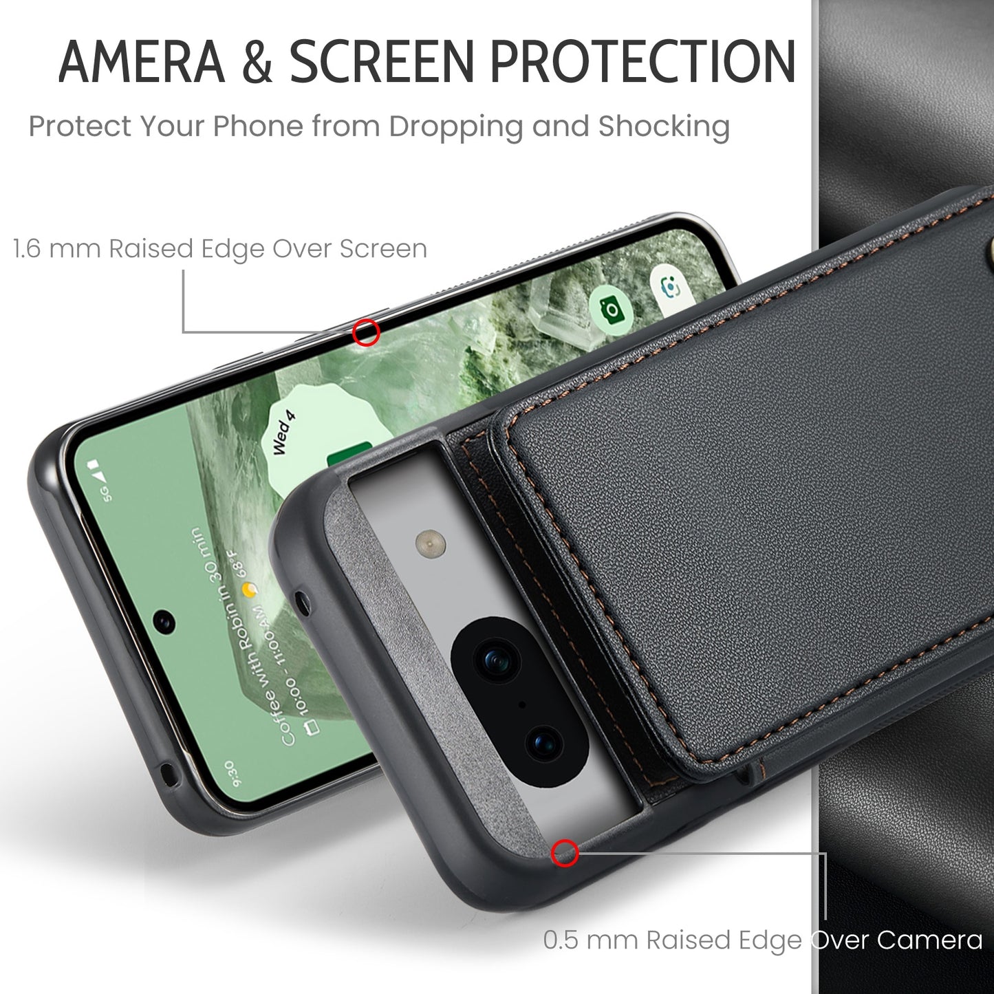 Google Pixel 8A CaseMe C22 Card Slots Holder RFID Anti-theft Phone Case