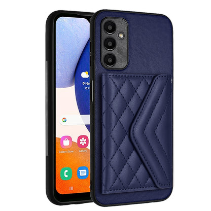 Samsung Galaxy A15 Case - Rhombic Texture, RFID Blocking Wallet, Durable PU Leather with Lanyard