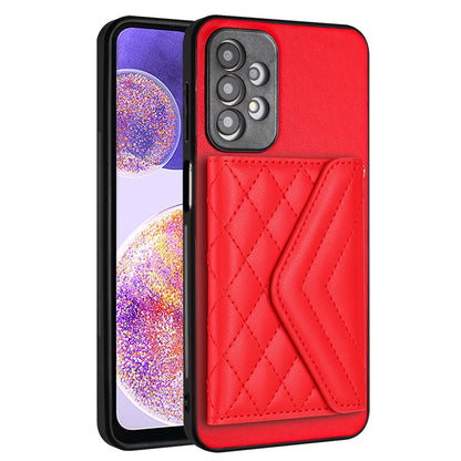 Samsung Galaxy A23 Case - Rhombic Texture, RFID Blocking Wallet, Durable PU Leather with Lanyard