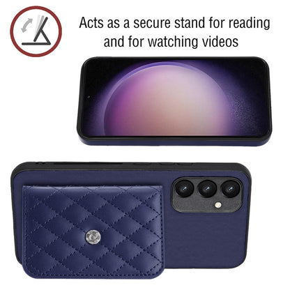 Samsung Galaxy A34 5G Case - Rhombic Texture, RFID Blocking Wallet, Durable PU Leather with Lanyard