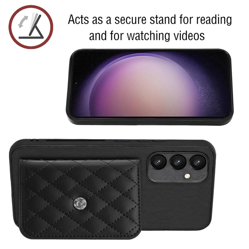 Samsung Galaxy A34 5G Case - Rhombic Texture, RFID Blocking Wallet, Durable PU Leather with Lanyard