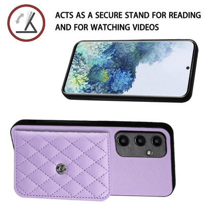 Samsung Galaxy A35 Case - Rhombic Texture, RFID Blocking Wallet, Durable PU Leather with Lanyard