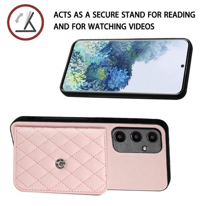 Samsung Galaxy A35 Case - Rhombic Texture, RFID Blocking Wallet, Durable PU Leather with Lanyard