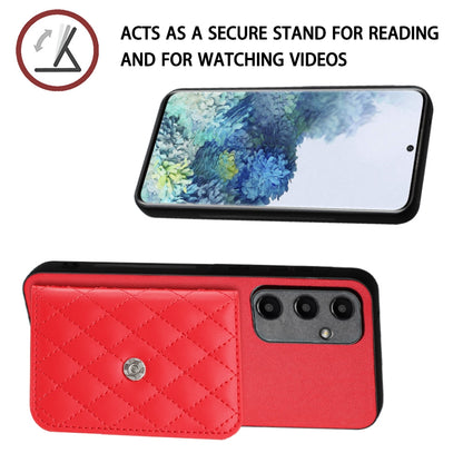 Samsung Galaxy A35 Case - Rhombic Texture, RFID Blocking Wallet, Durable PU Leather with Lanyard