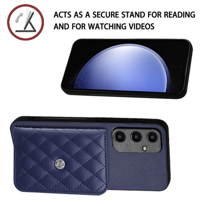 Samsung Galaxy A55 Case - Rhombic Texture, RFID Blocking Wallet, Durable PU Leather with Lanyard