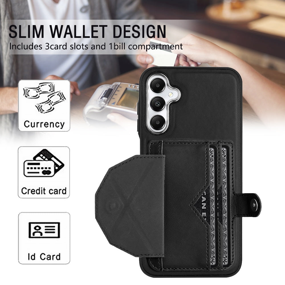 Samsung Galaxy A15 Leather Case - Shockproof with Card Holder, Durable Design