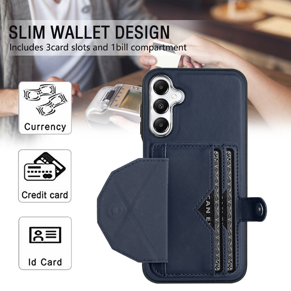 Samsung Galaxy A15 Leather Case - Shockproof with Card Holder, Durable Design