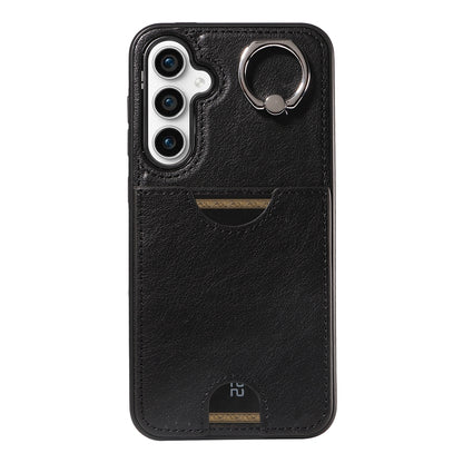 Samsung Galaxy S23 FE 5G Calf Texture Card Slot Ring Holder Phone Case